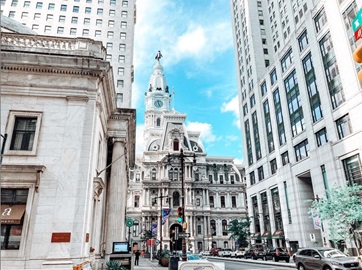 Philadelphia City Hall view from Market Street, 2021